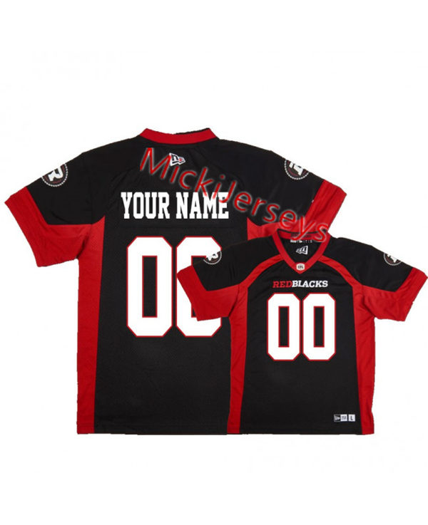 Men's Youth CFL Ottawa Redblacks Custom 2019 New Era Home Black Football Jersey Men's Youth CFL Ottawa Redblacks Custom 2019 New Era Home Black Football Jersey